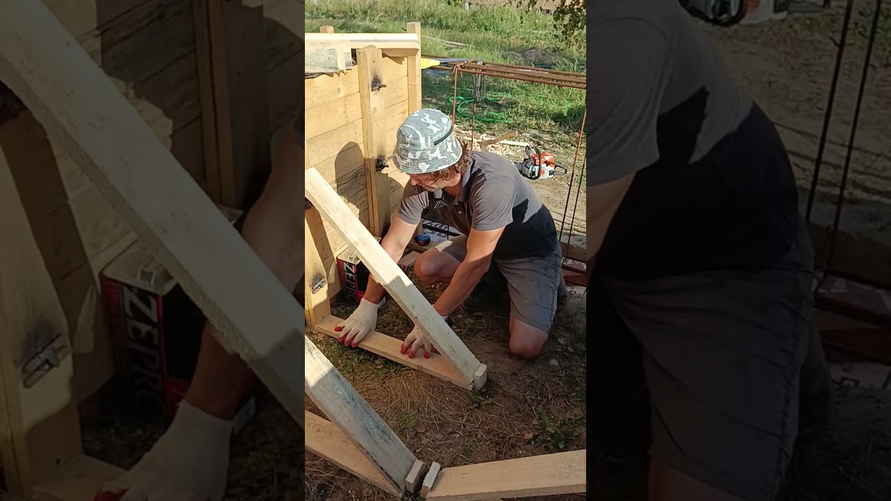 Сборка опалубки из 25той доски для ленточного и свайно росствергова фундамента своими руками,укосины
