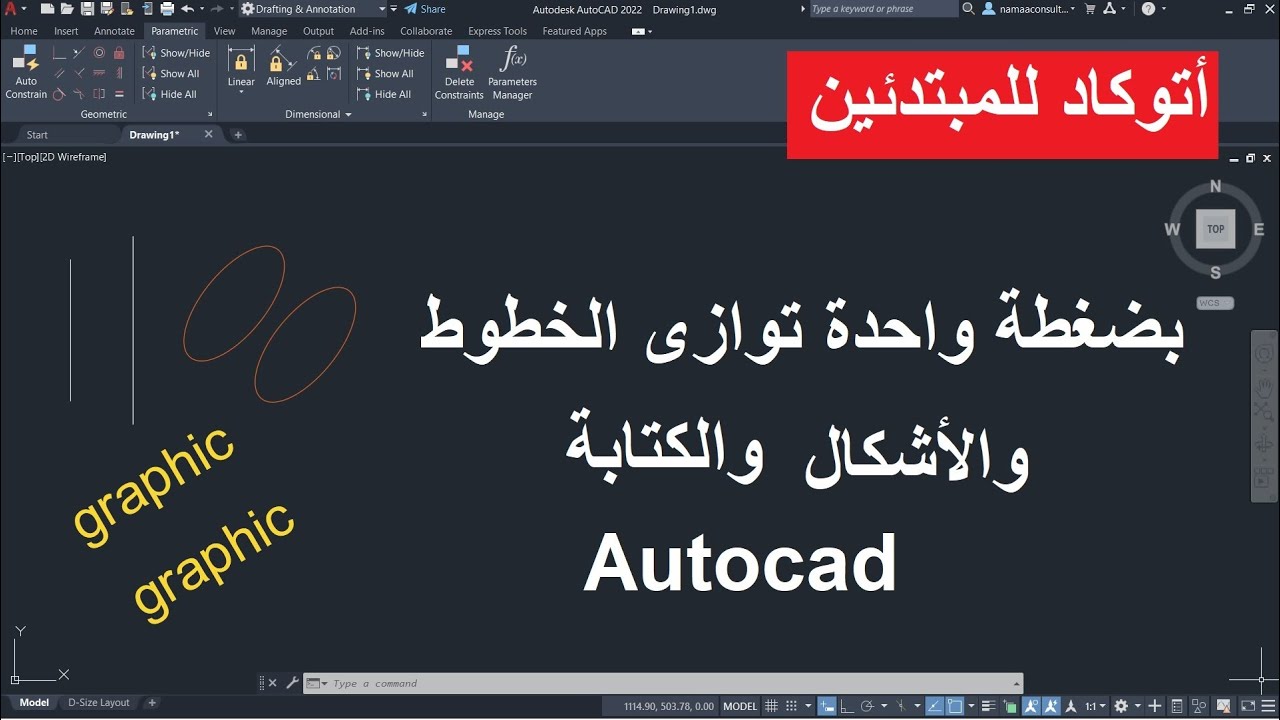 أتوكاد للمبتدئين كيف توازى الخطوط والأشكال والكتابة بضغطة واحدة | Autocad Parametric