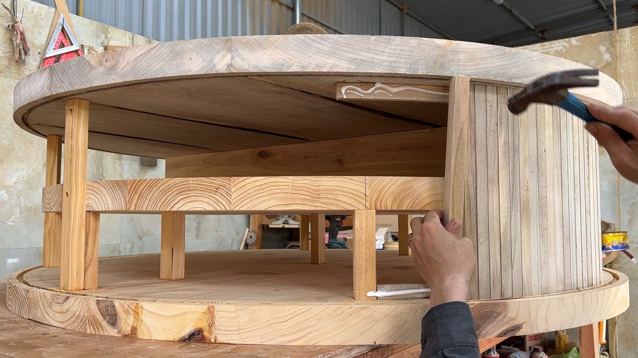 Creative Ideas For DIY Round Table//The Sophistication Of Wood Joints With High Craftsmanship