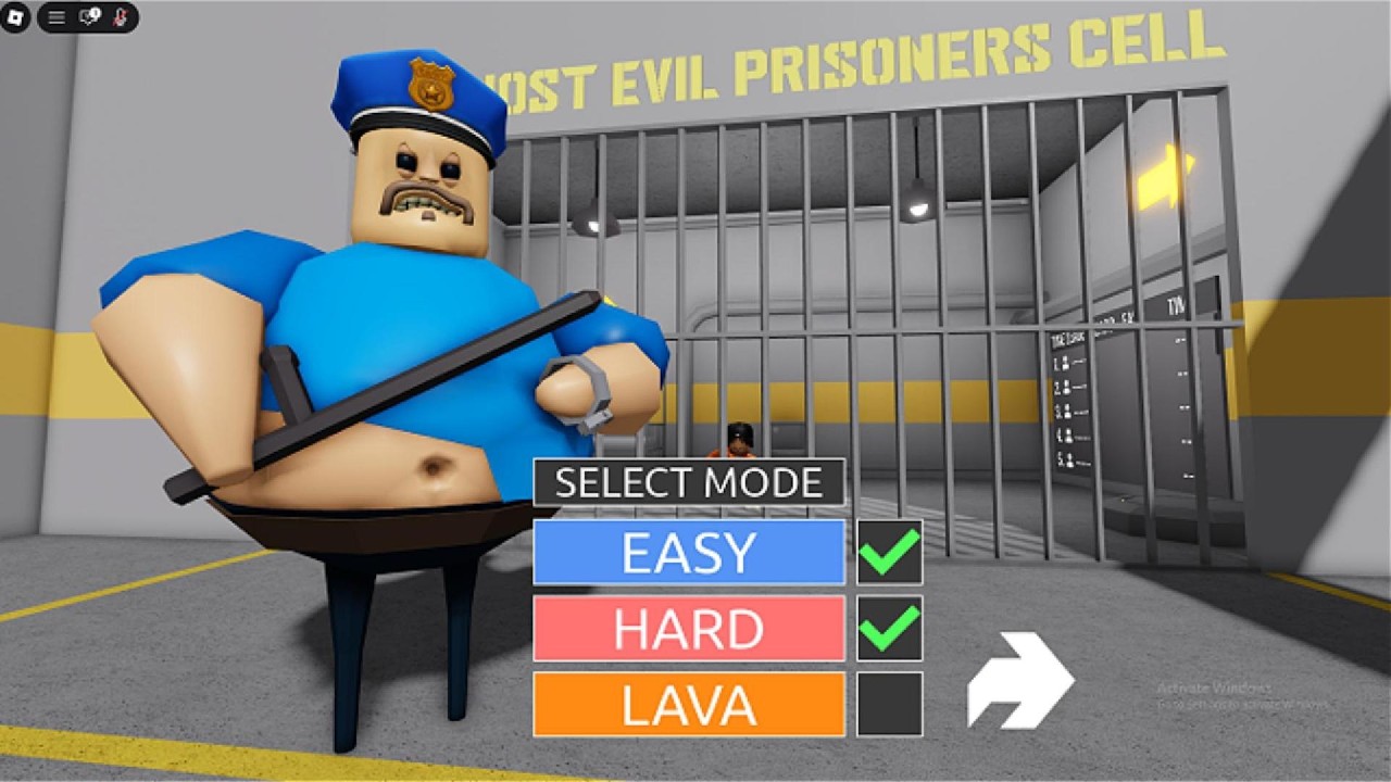 Playing Barry’s Prison Escape Obby (LAVA MODE) on Roblox