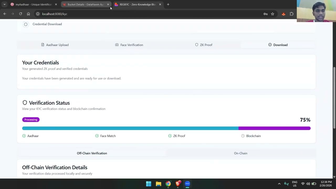 REVOLUTIONARY KYC SYSTEM | | By Team Cipher Shadows | | HACK SRM 7.0