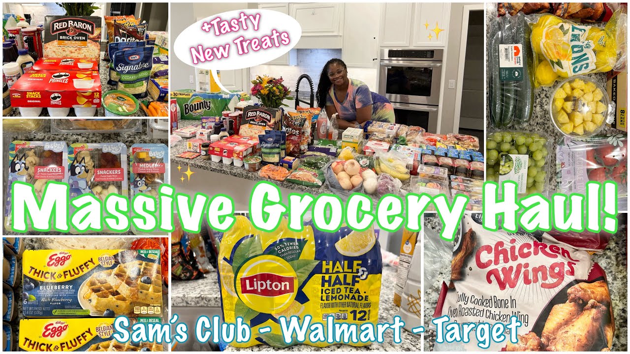 *New* Massive Two Week Grocery Haul🛒/Sams Club, Walmart, and Target / August 2024 / Family of 4