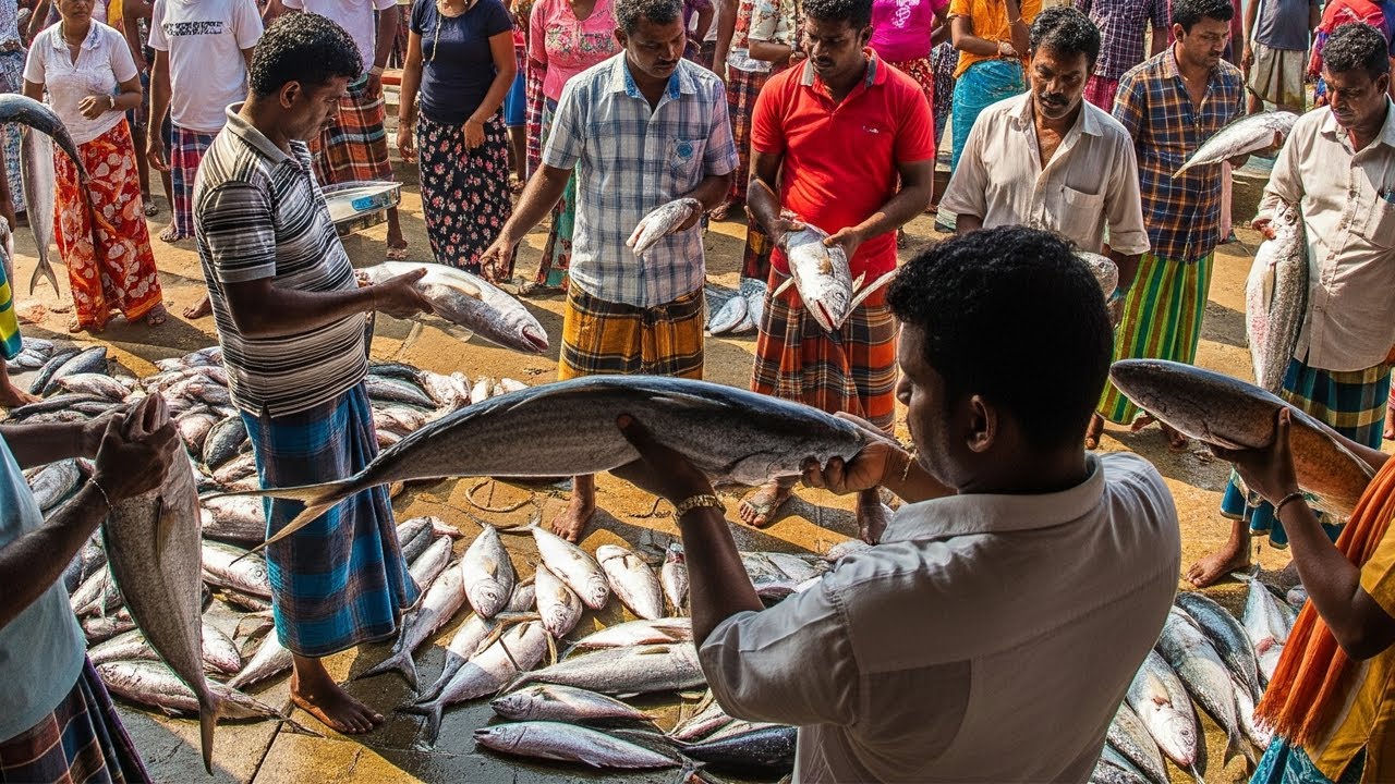 மாதகல் கடலில் இராட்சத மீன்கள்! fish market in mathakal ! Jaffna  youtubers | Tamil  Vlog