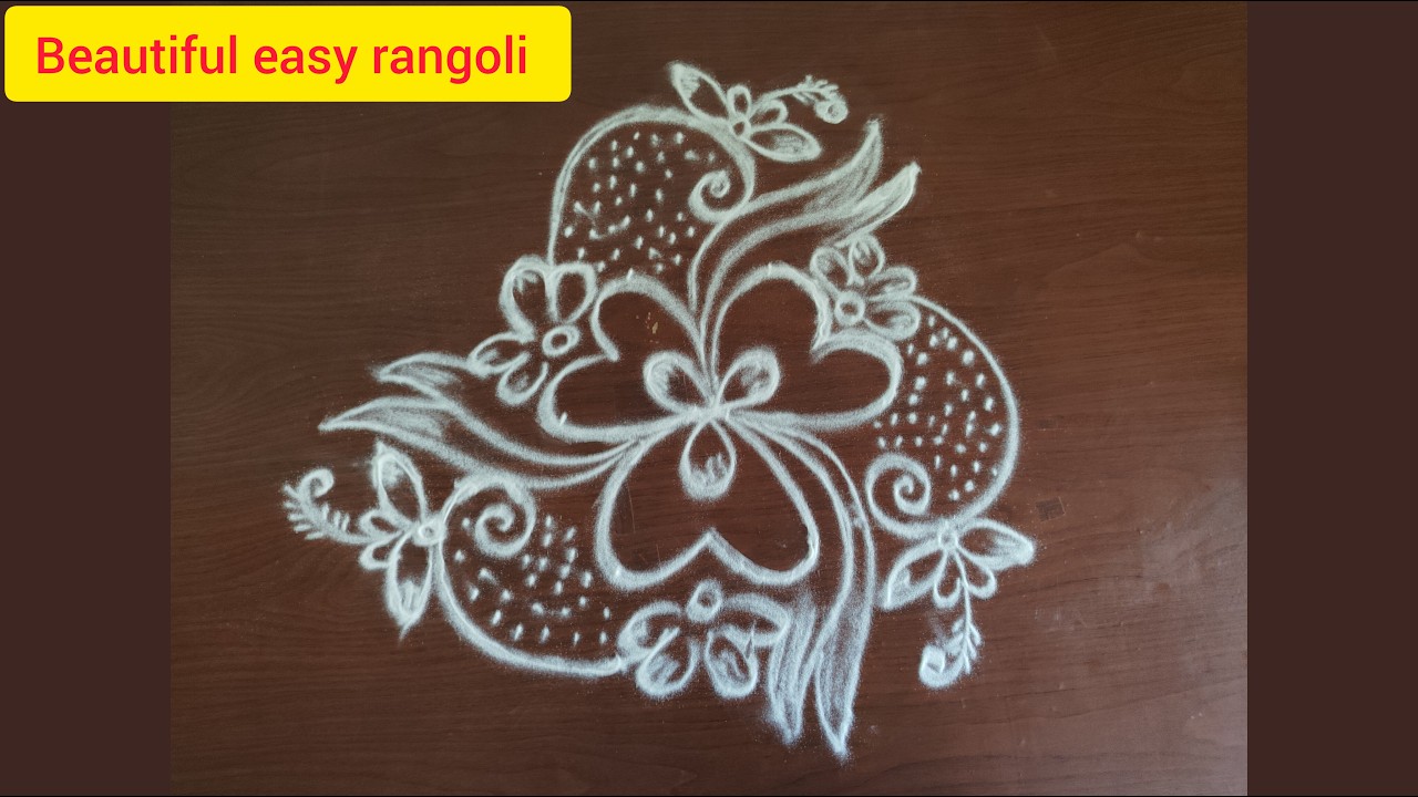 Simple beautiful rangoli | easy rangoli 🌸  leelarangoli🌼