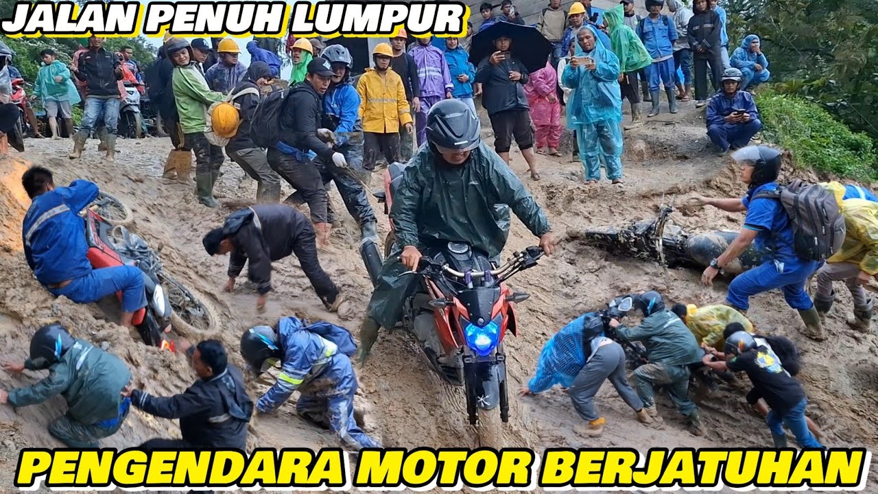 Jalan Penuh Lumpur, Pengendara Sepeda Motor Berjatuhan Di Batu Jomba Road Sipirok Terbaru Hari Ini