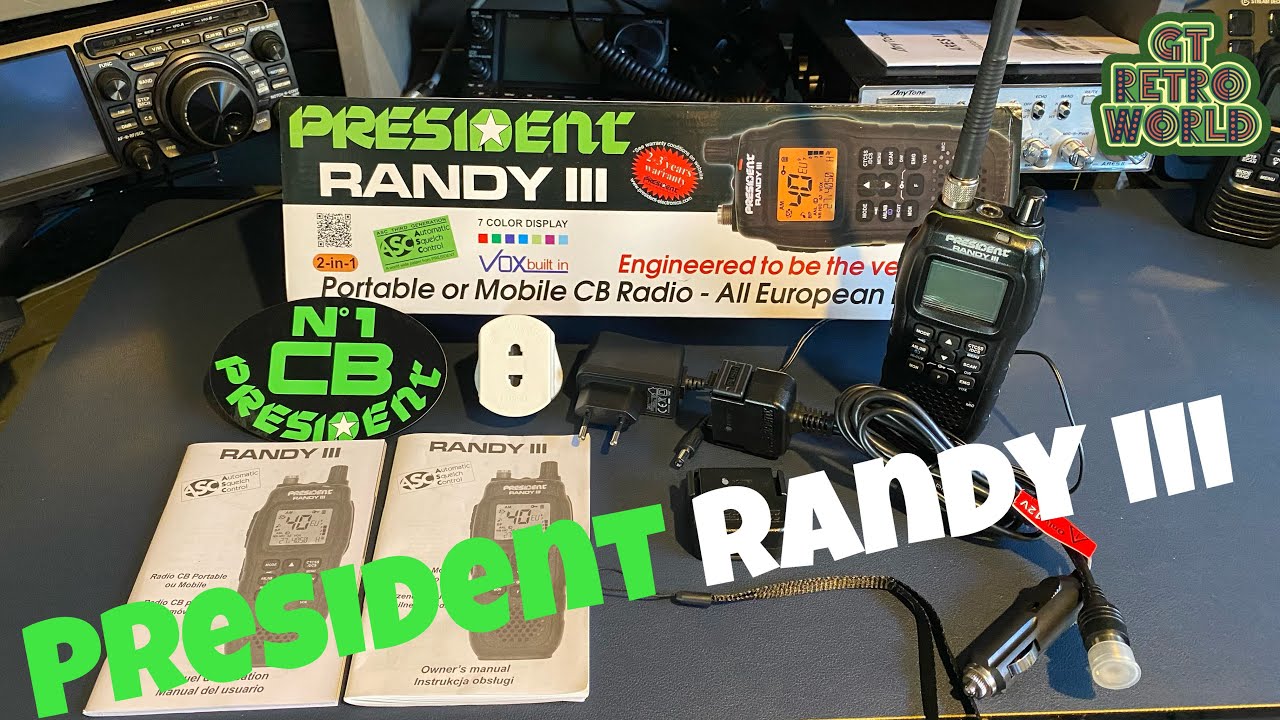 President Randy III Portable CB Radio,First Look & Power Test