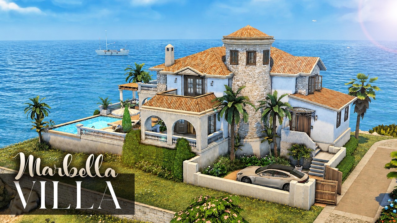VILLA MARBELLA | BASE GAME + CC | Mediterranean Dream Home | The Sims 4: Speed Build