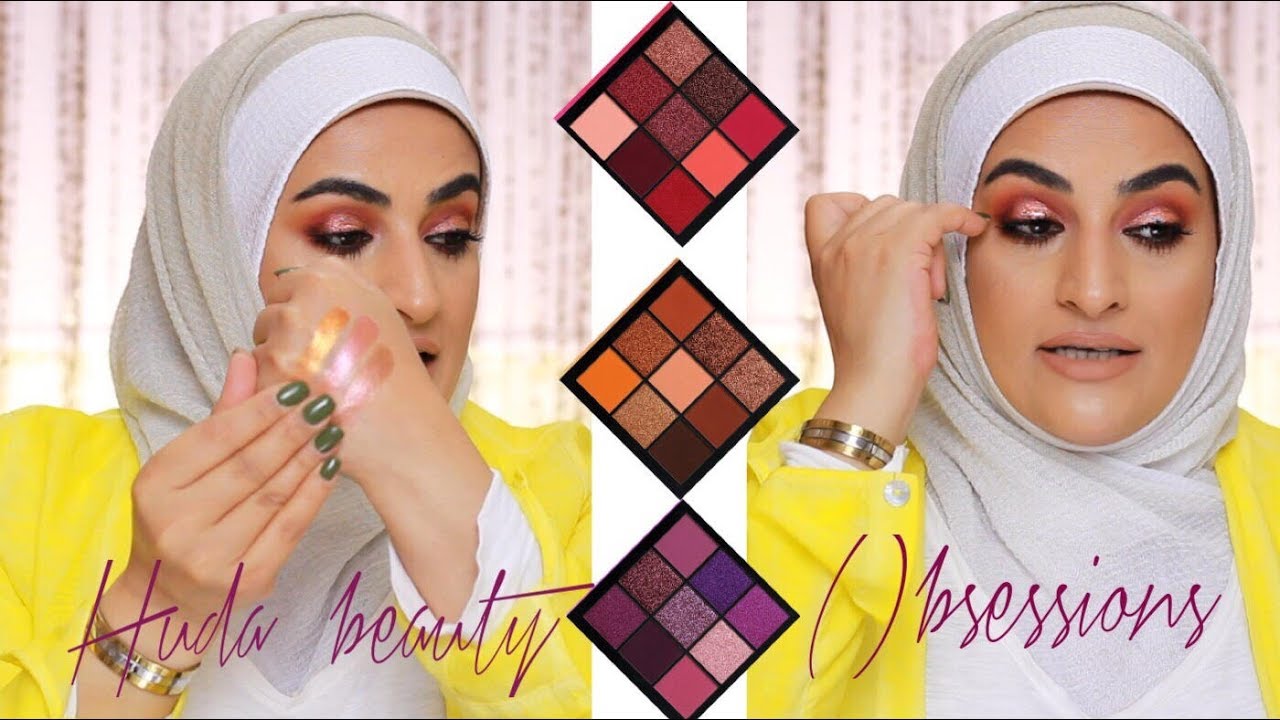 باليت هدى بيوتي ( مع لوك للعين) || اميره المبارك ... Huda Beauty Obsession Palette