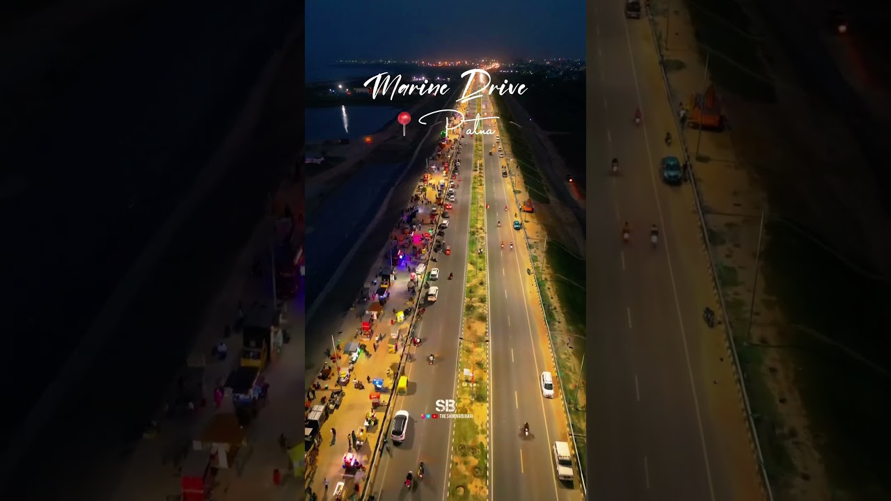 Marine Drive Patna | Drone View 😍 #marinedrive #shorts #bihar #bihari #patna