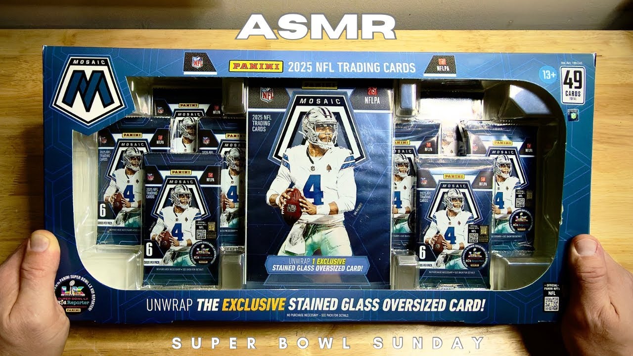 ASMR | Costco Football Cards | Super Bowl Sunday Sounds for Sleep