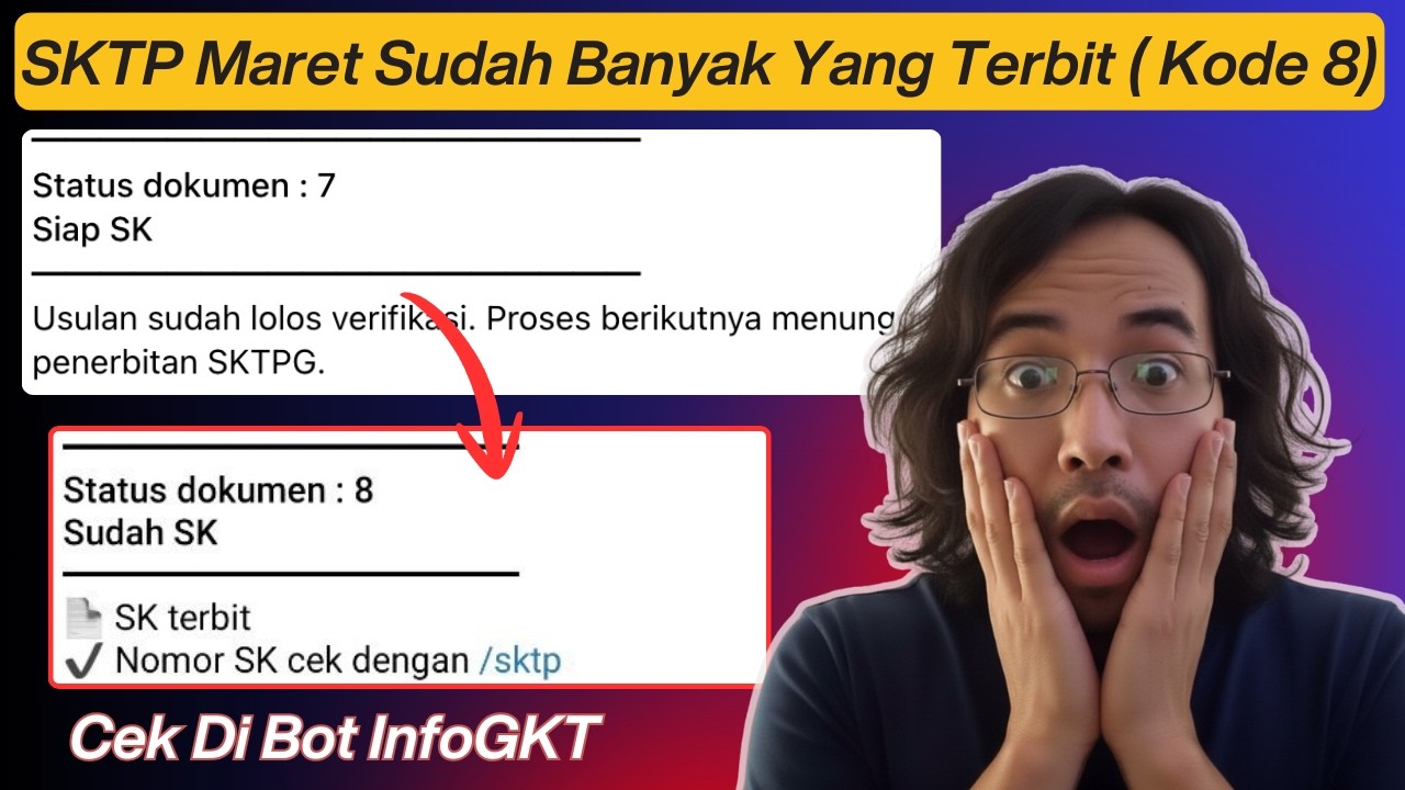 SKTP MARET SUDAH ADA YANG TERBIT DAN SIAP SK CEK STATUS SKTP DI BOT INFOGTK TELEGRAM