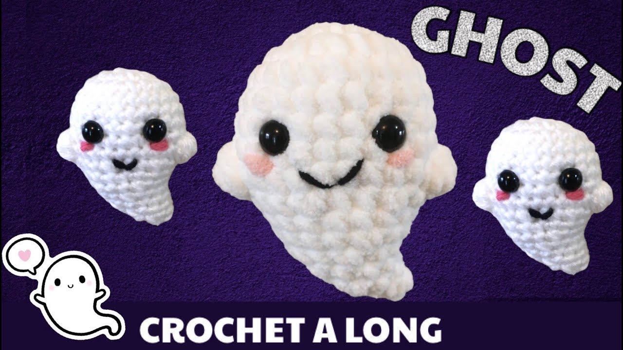 GHOST AMIGURIMI CROCHET A LONG -car hanger or plushie
