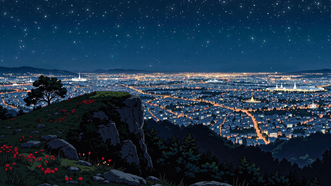 Starry City Night 🌃 Lofi for Late Night Study, Focus & Calm Thinking ✨
