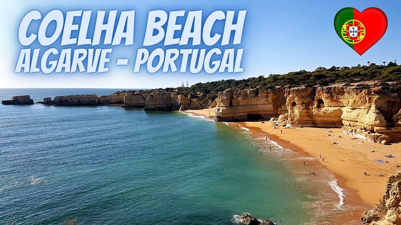 Albufeira Coelha Beach Amazing Panoramic View Algarve Portugal - Beach Tour in 4K 🇵🇹☀🏖