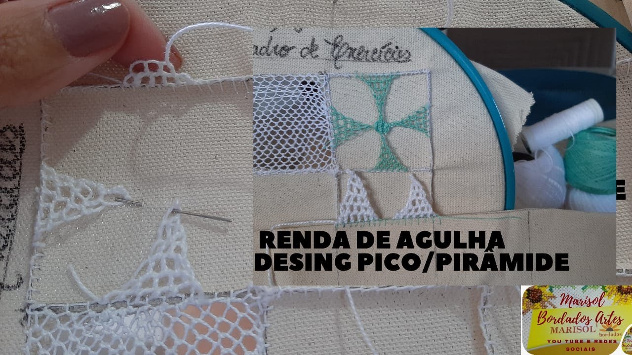 Renda de Agulha Design Pico/Pirâmide.