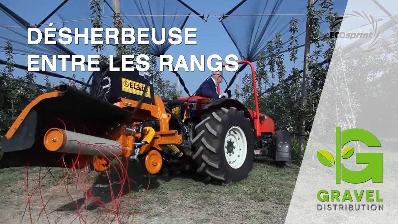 🍎🍐🍇EcoSPRINT/D BERTI Désherbeuse hydraulique BIO entre rangées avec double tête de broyage🍑🍒🍏