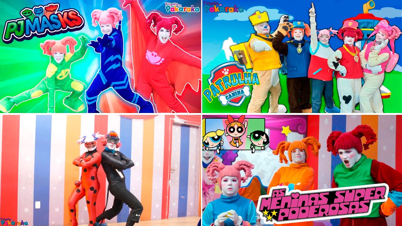 Maratona Fingindo ser PJ MASKS, PATRULHA CANINA, LADY BUG & CAT NOIR  Turma da Pakaraka