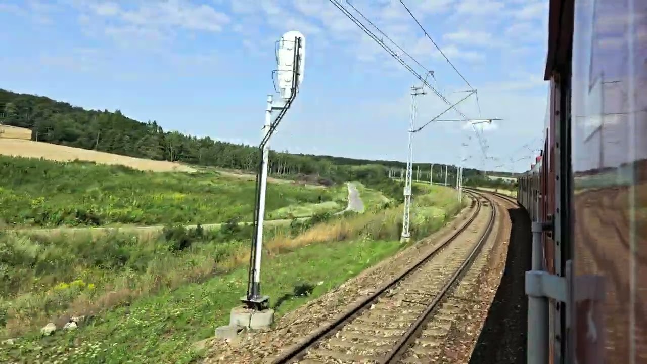Odcinek Tunel - Kozłów z okna pociągu PolRegio