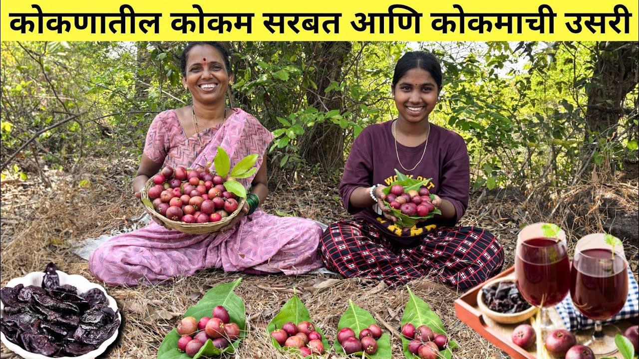 बापरे !! भल्यामोठ्या घनदाट जंगलात गेलो कोकम आणायला आणि बनवलं कोकण सरबत आणि उसरी ( आमसूल )