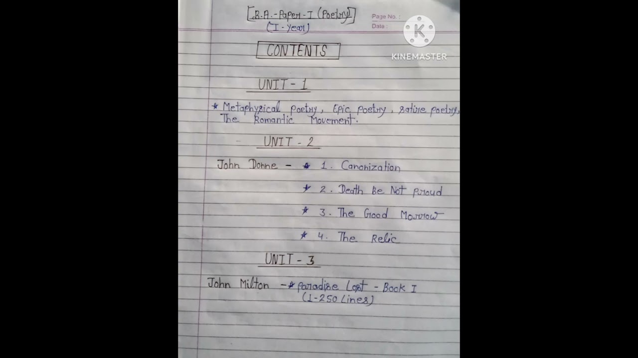 English literature B.A.1 year (paper-1)Poetry contents (syllabus )#sots #viralvideo #syllabus #paper