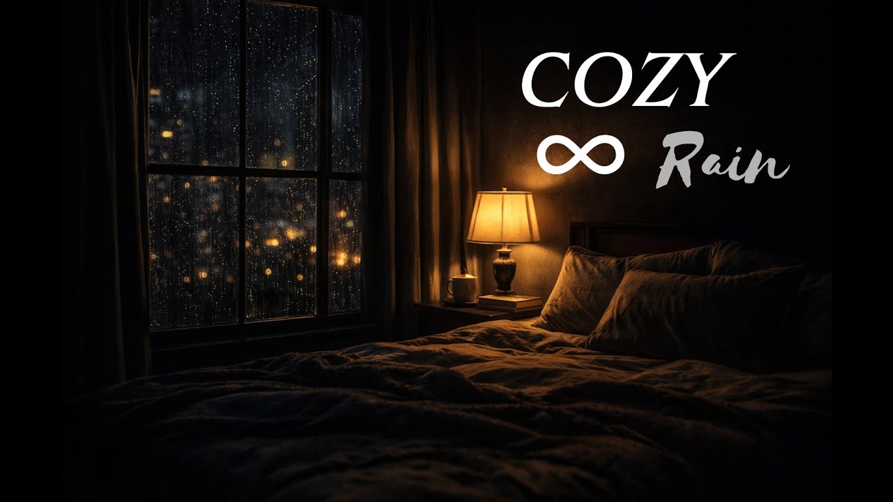 🌧️ Rainy Night in a Cozy Room | Deep Sleep & Stress Relief | Calming Ambience