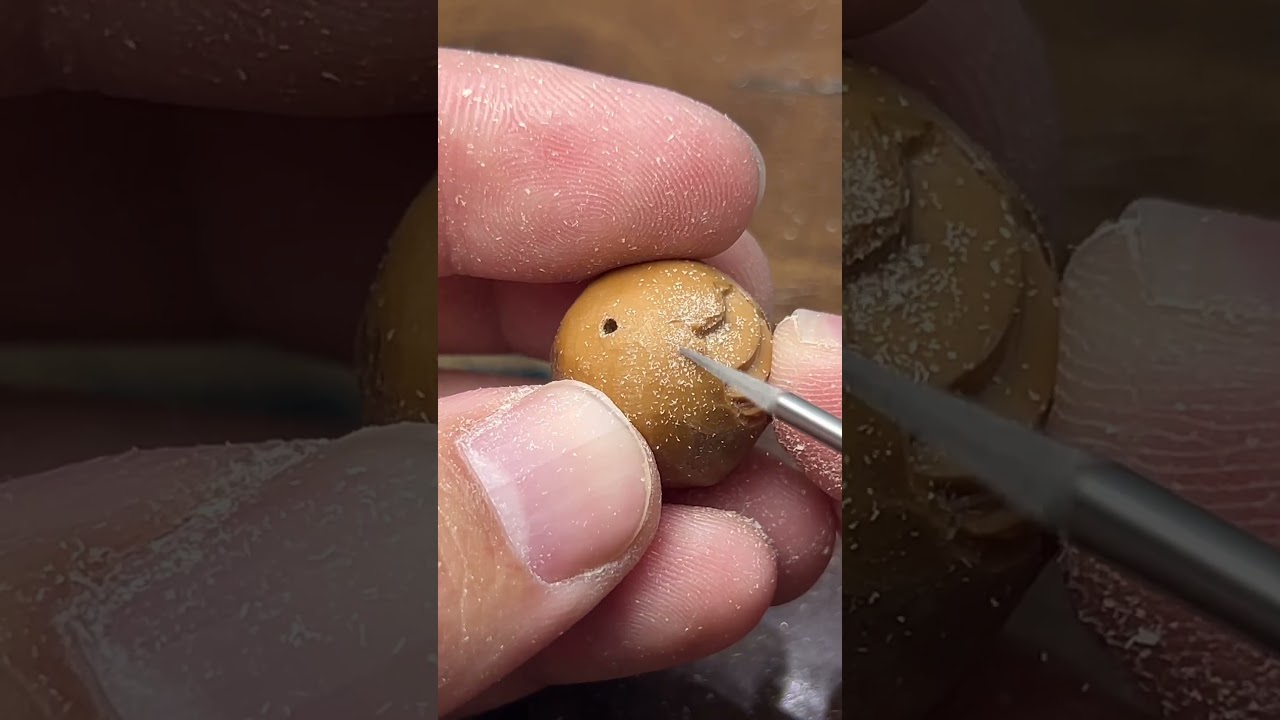 财不外露雕刻教程 视频同款细节刀头（钨钢刺猬刀6支已上车）处理细节好用到起飞！#橄榄核雕刻#核雕#橄榄核雕#手工#雕刻