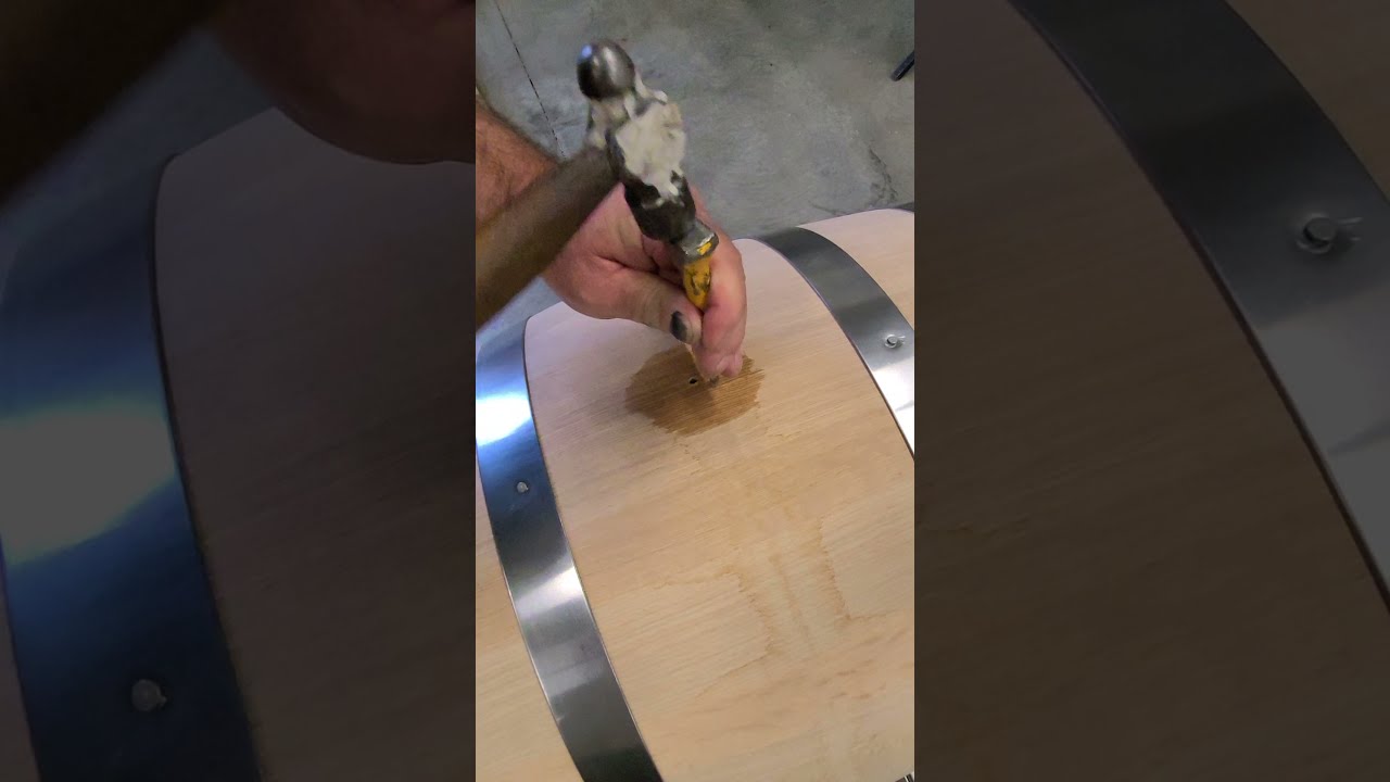 Whiskey & Wine Barrel Repair -How to Spile a Grain Leak