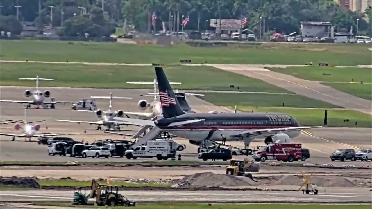 Former President Donald Trump departs Palm Beach International Airport
