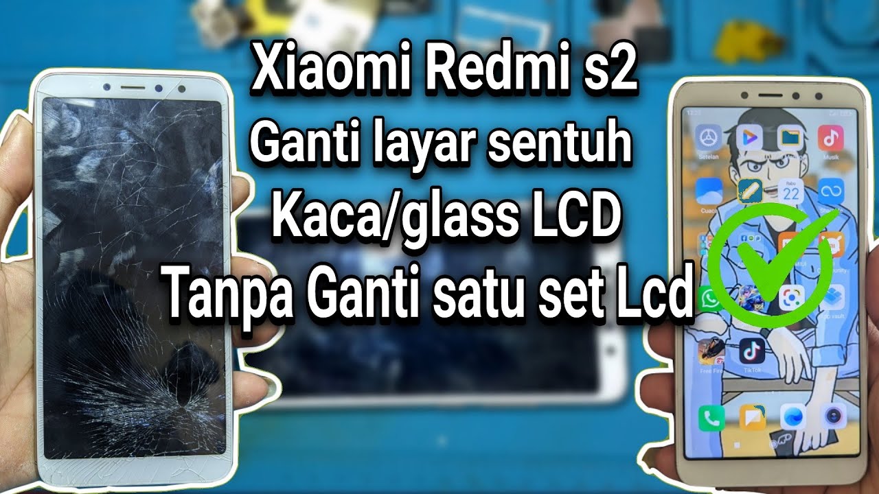 Ganti Kaca Lcd retak Tanpa Ganti Satu Set lcd | Ganti Layar Sentuh Redmi s2 #repairlcd #xiaomi
