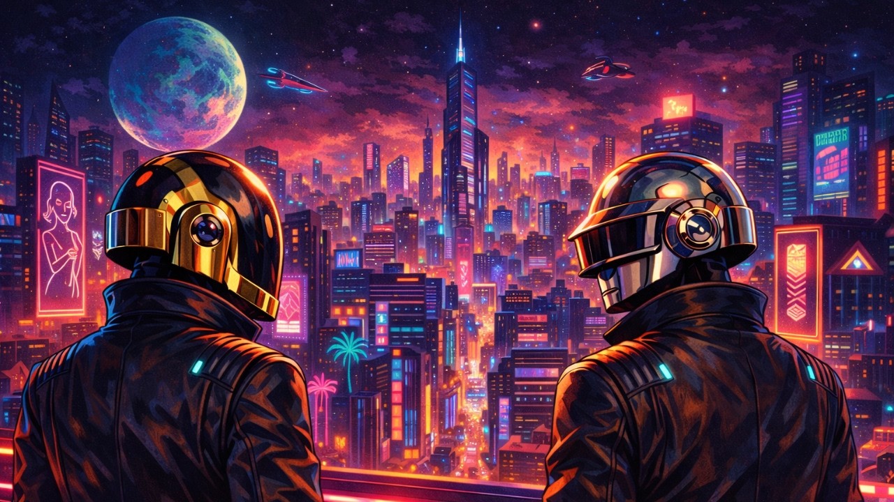 Daft Punk Inspired Mix: Neon Horizon 🌃 | Chillwave, lo-fi french house, funk #002