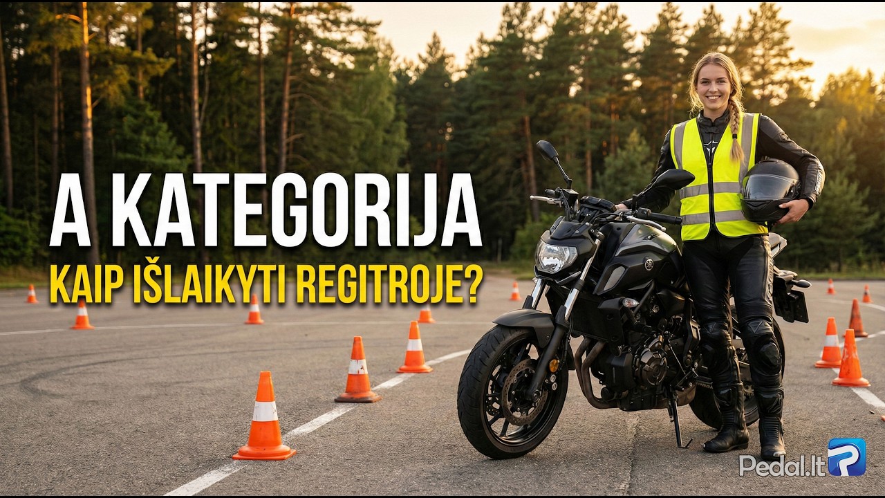 Kaip išlaikyti A kategorijos egzaminą „Regitroje“ iš pirmo karto?