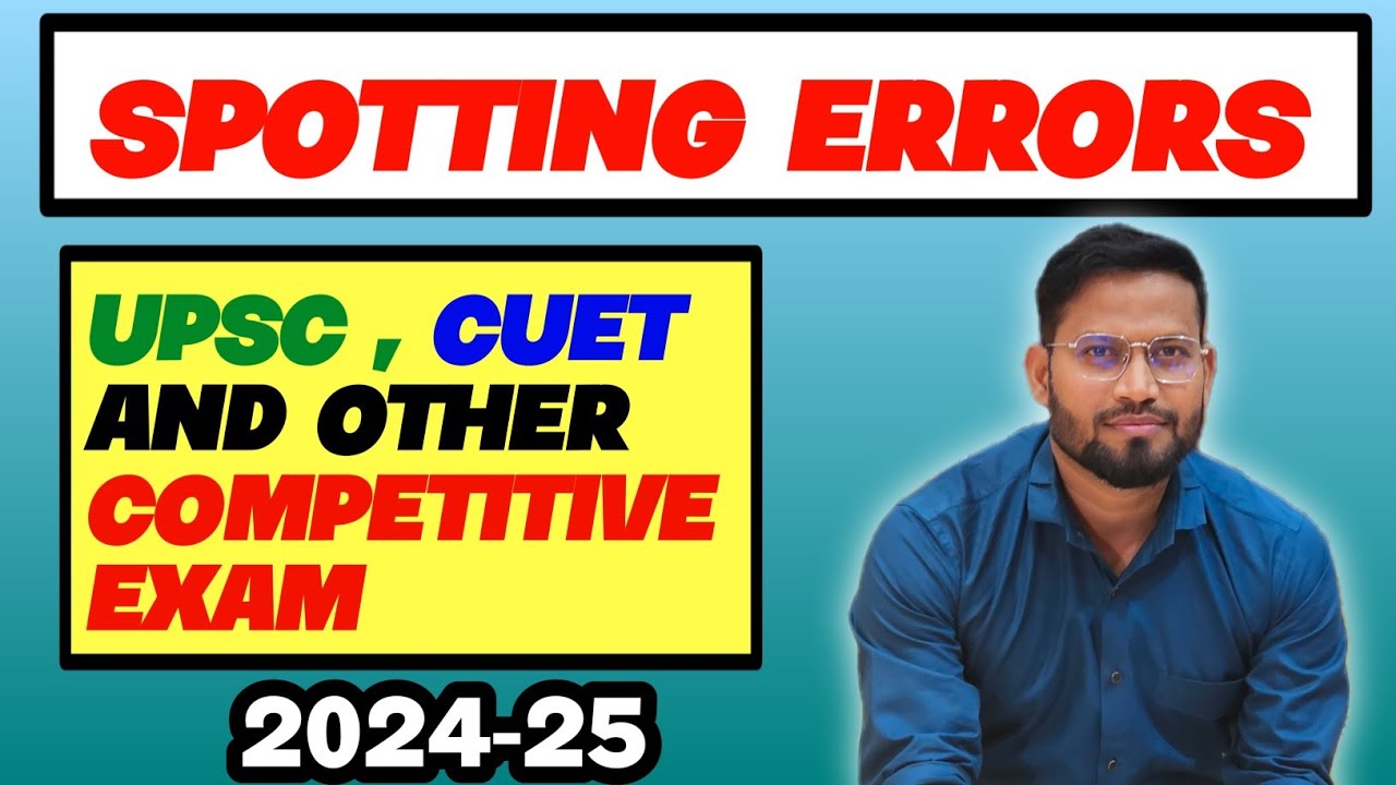 Error Detection And Correction | Spotting Errors | Rules/Concepts/English | Error Detection In Hindi