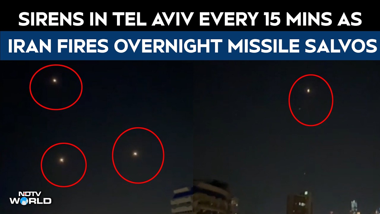 Iran Attacks Israel | Iran Launches Missiles At Israel, Multiple Interceptions Seen Over Tel Aviv