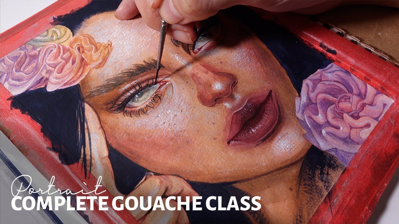 MASSIVE Gouache Portrait Painting Class 2020 by Haze Long