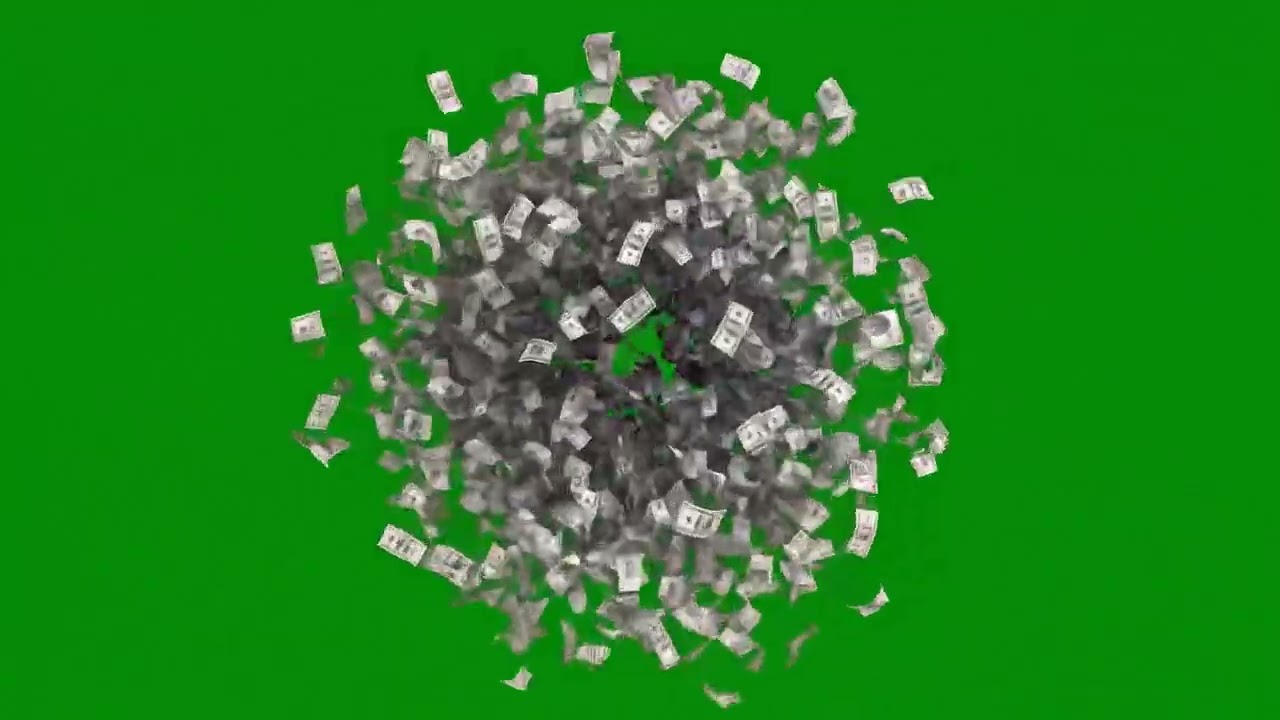 Money Explosion Green Screen | Cash Blast Effect Overlay