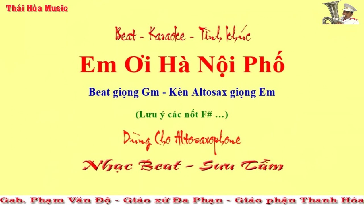 142.Beat - Sheet: Em Ơi Hà Nội Phố - Giọng Gm - Altosax Giọng Em - Âm Nhạc Thái Hòa - Gx.Đa Phạn