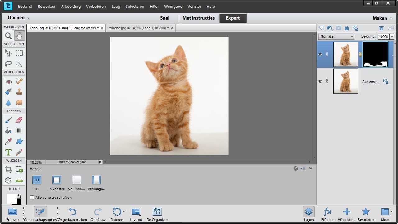 Vlekken van witte achtergrond verwijderen met Photoshop (Elements)