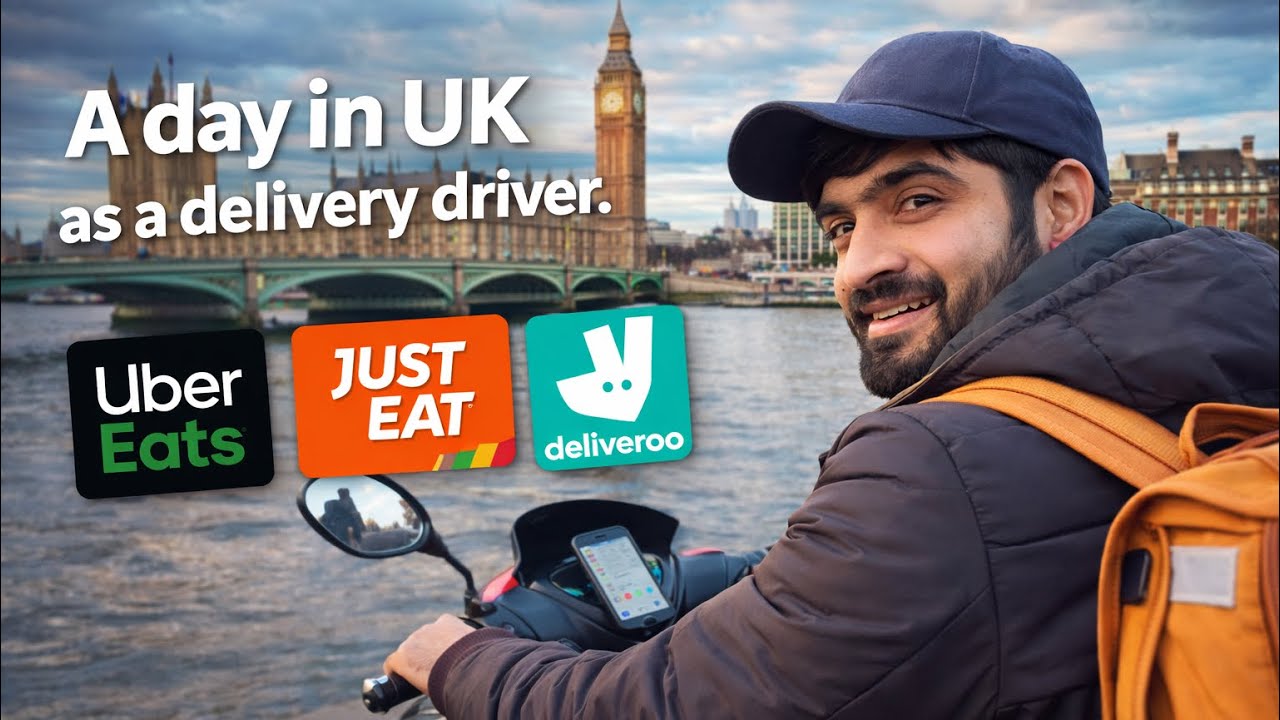A day in uk as a delivery driver || uk vlogger || uber, just eat and delivero.