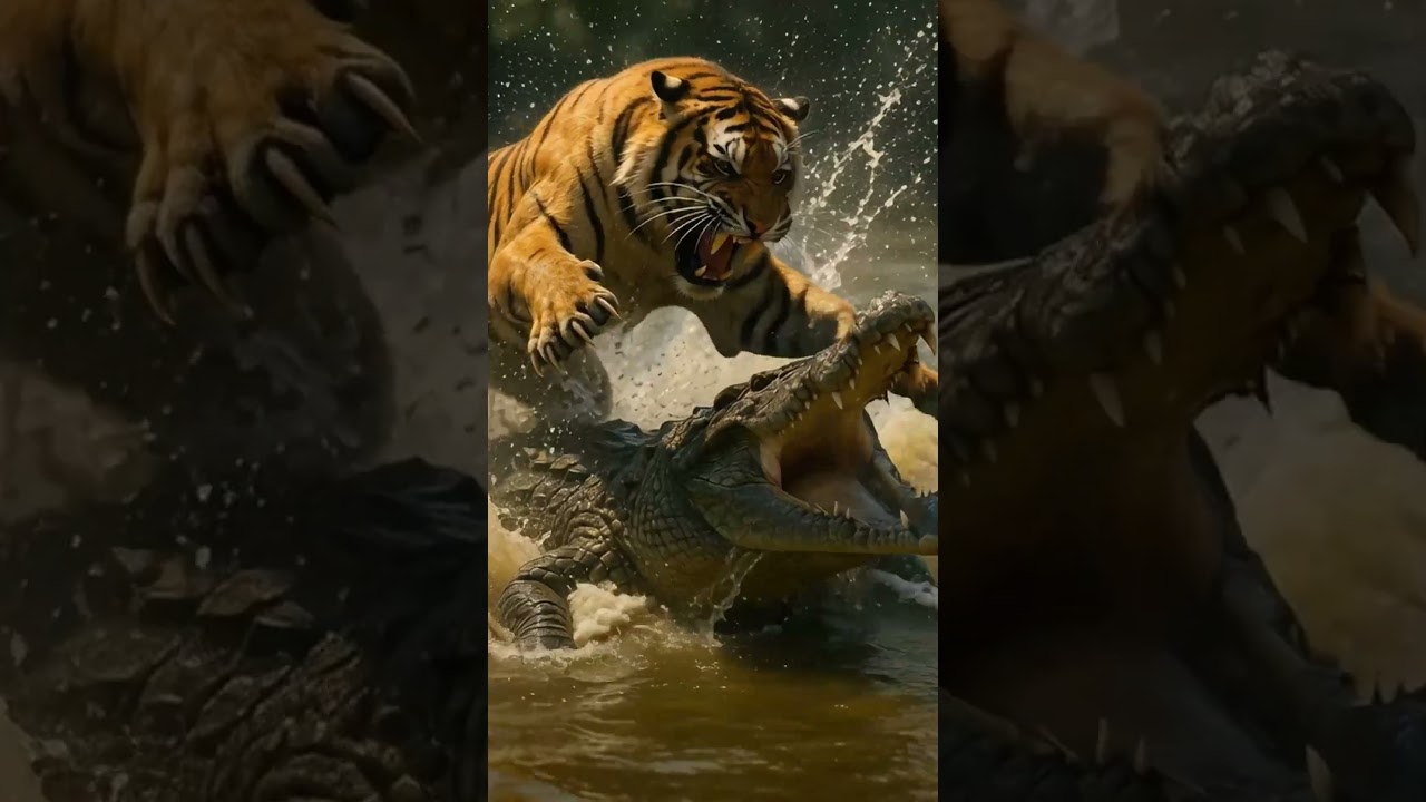 ⚡🐊 When Predator Meets Predator- Tiger vs Croc ⚡🐅