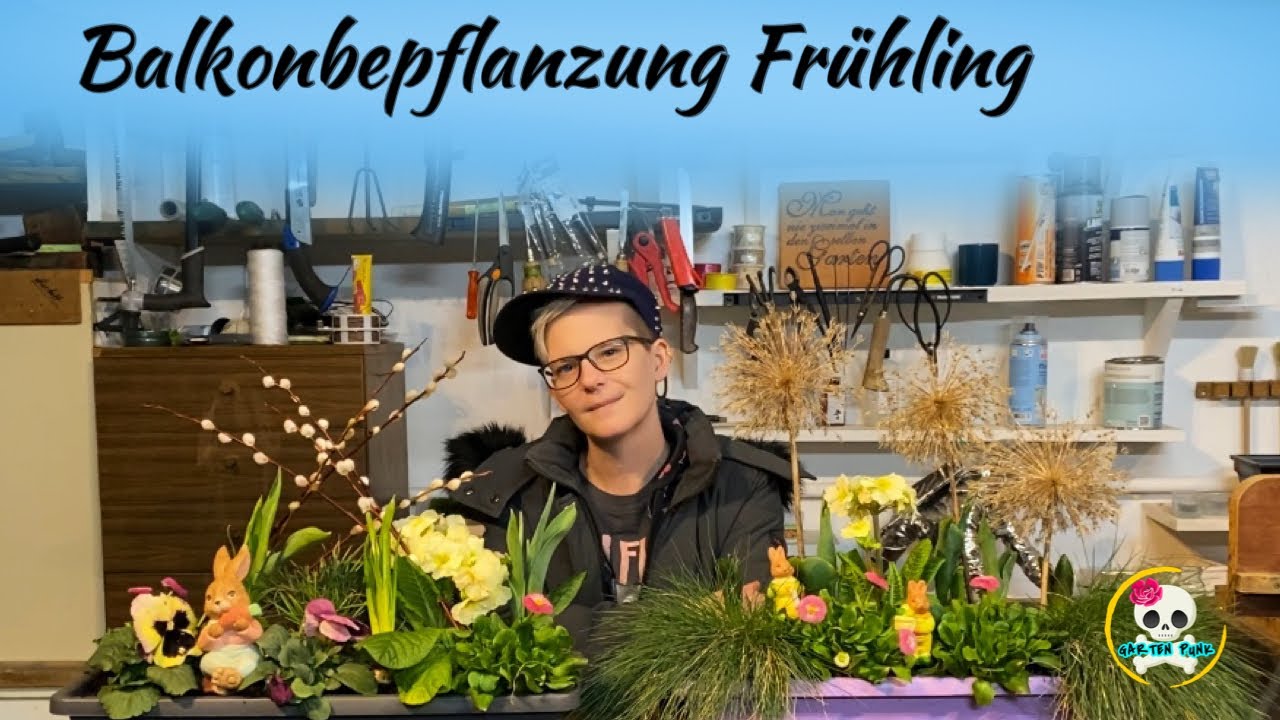 Balkonbepflanzung Frühling | Frühlings / Osterdeko Balkon | Frühlingsdeko draußen