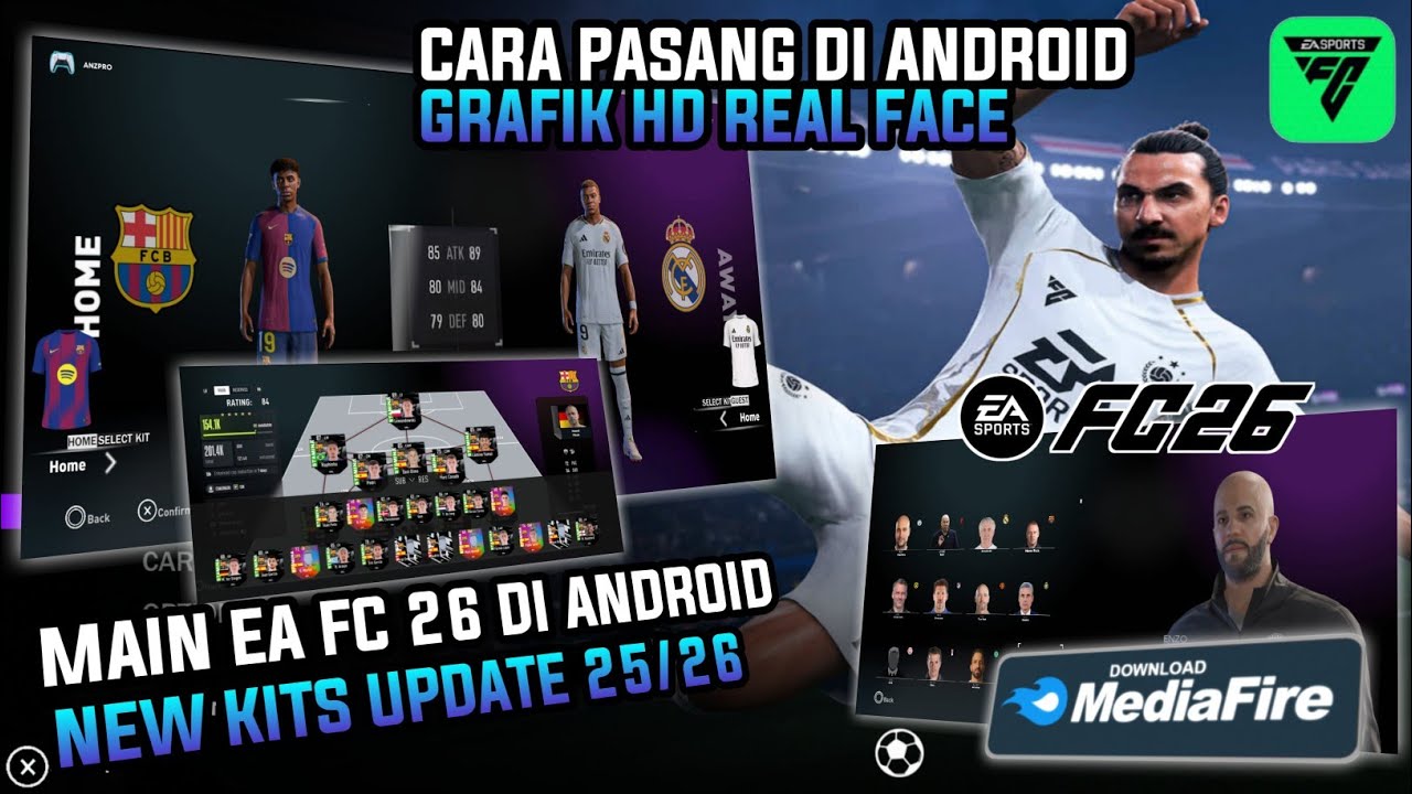TERBARU! FIFA 16 MOD FC 26 Android Offline Career Mode — Turnamen и Fulll Face Update Kits 25/26