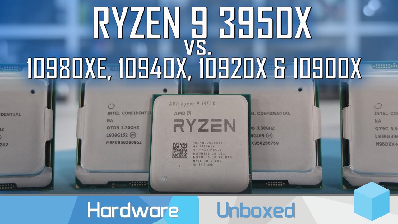 Ryzen 9 3950X vs. Entire Intel Cascade Lake-X Lineup, Core i9-10900X, 10920X, 10940X & 10980X