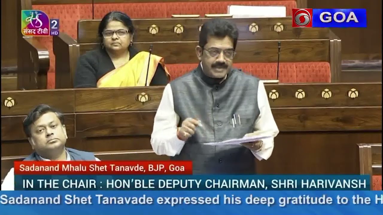 Hon. Rajya Sabha MP Shri Sadanand Shet Tanavade speaking in Parliament