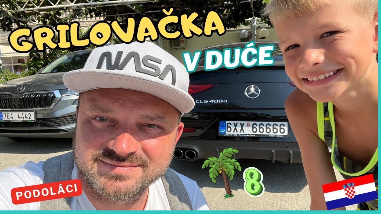 Chorvatsko 2024 🌴- 8/ grilovačka v Ducé, pozdě na pláž,skoky na lehátko