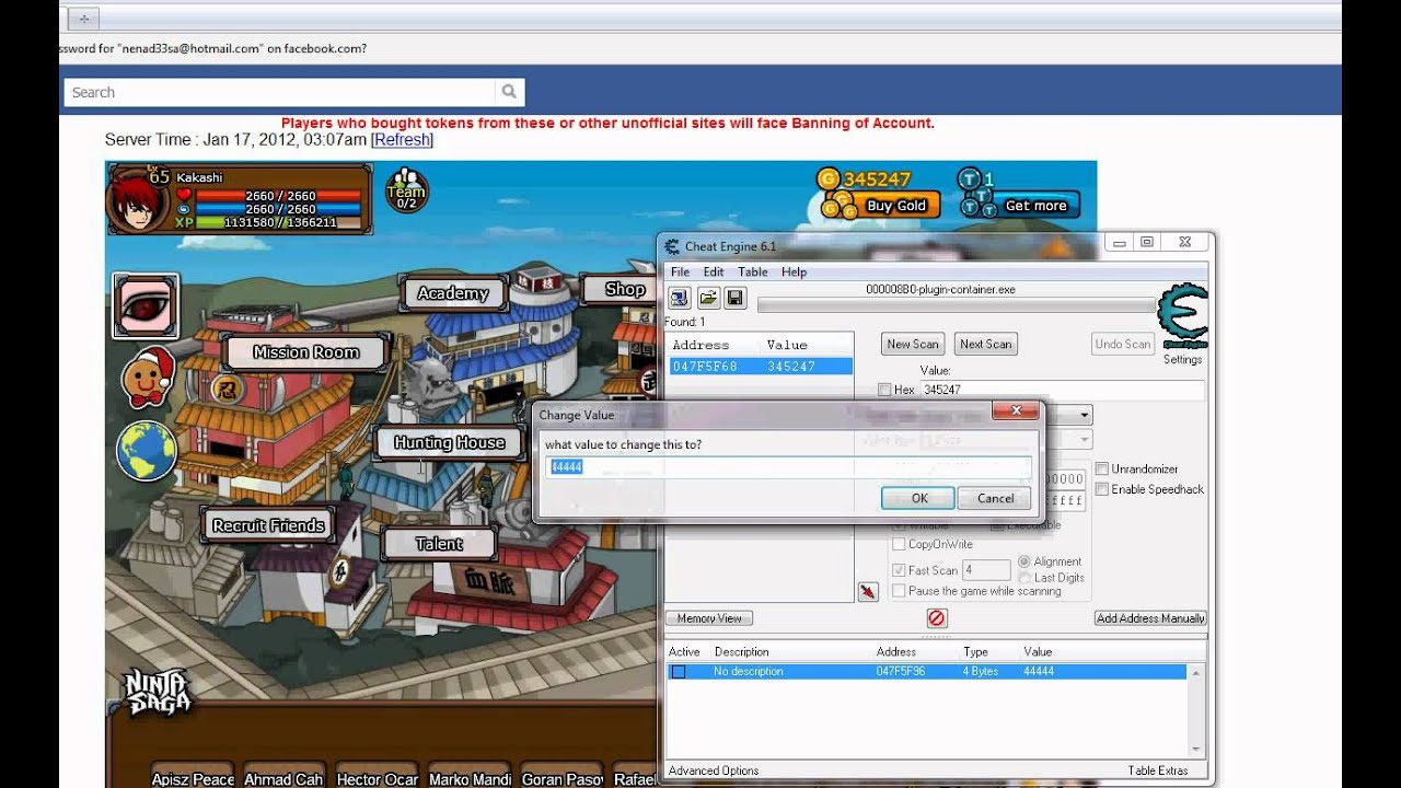 Ninja Saga Damage Hack with Cheat Engine