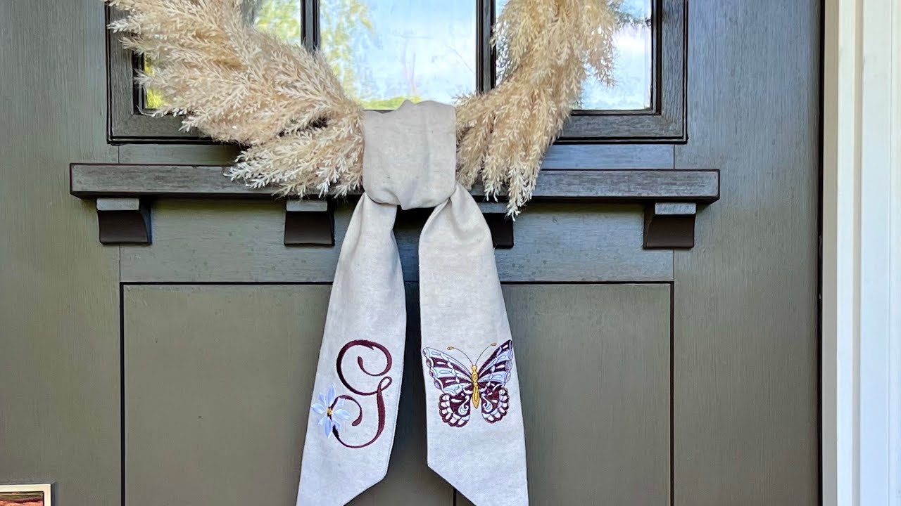 Sewing Handmade Door Wreath Sash with Embroidery​⁠