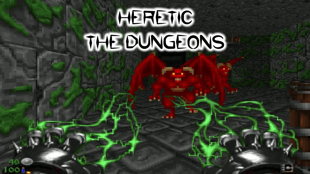 Old Games - Heretic / E1M2 - The Dungeons / PC Gameplay