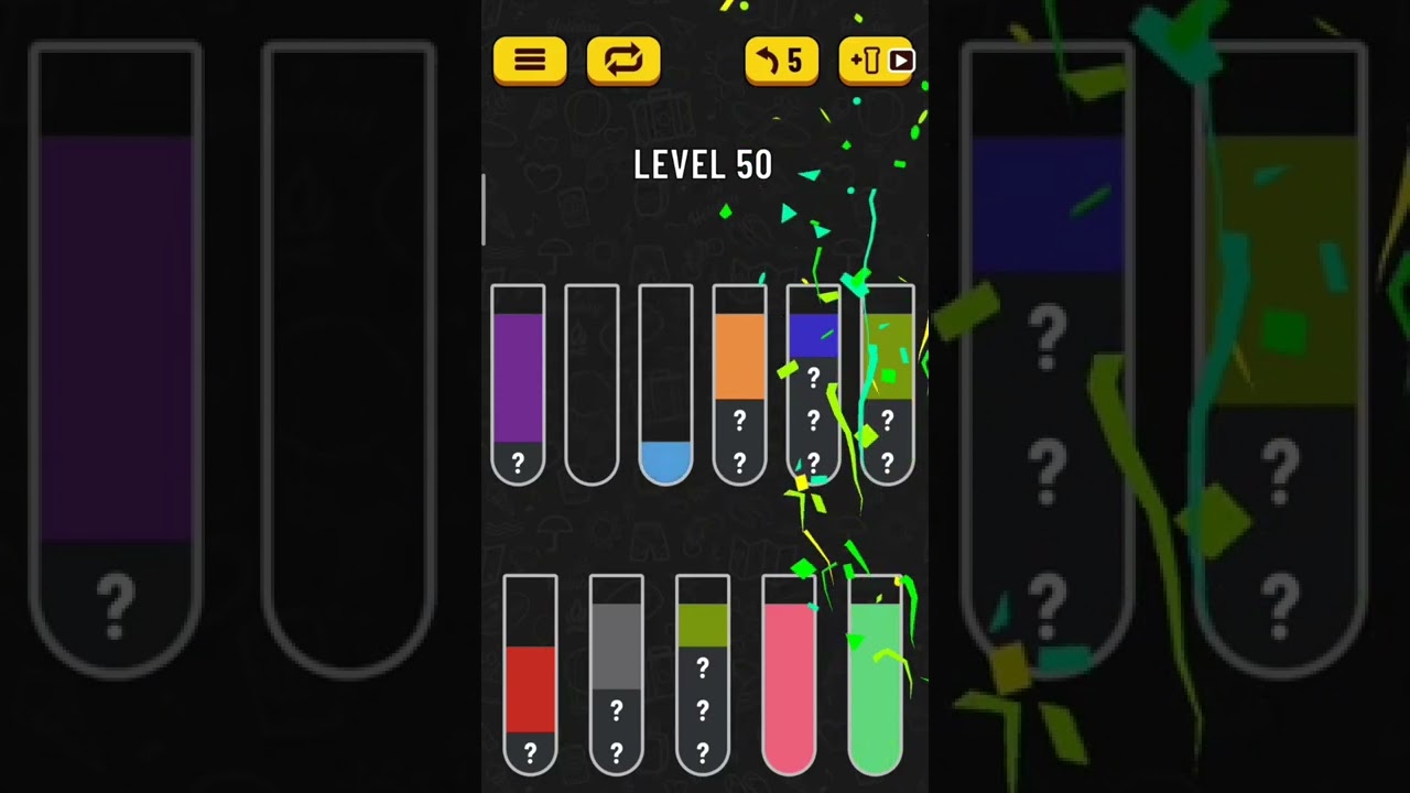 WATER SORT GAME LEVEL 50 SOLUTION GUIDE  050 #1MinChallenge_gamer