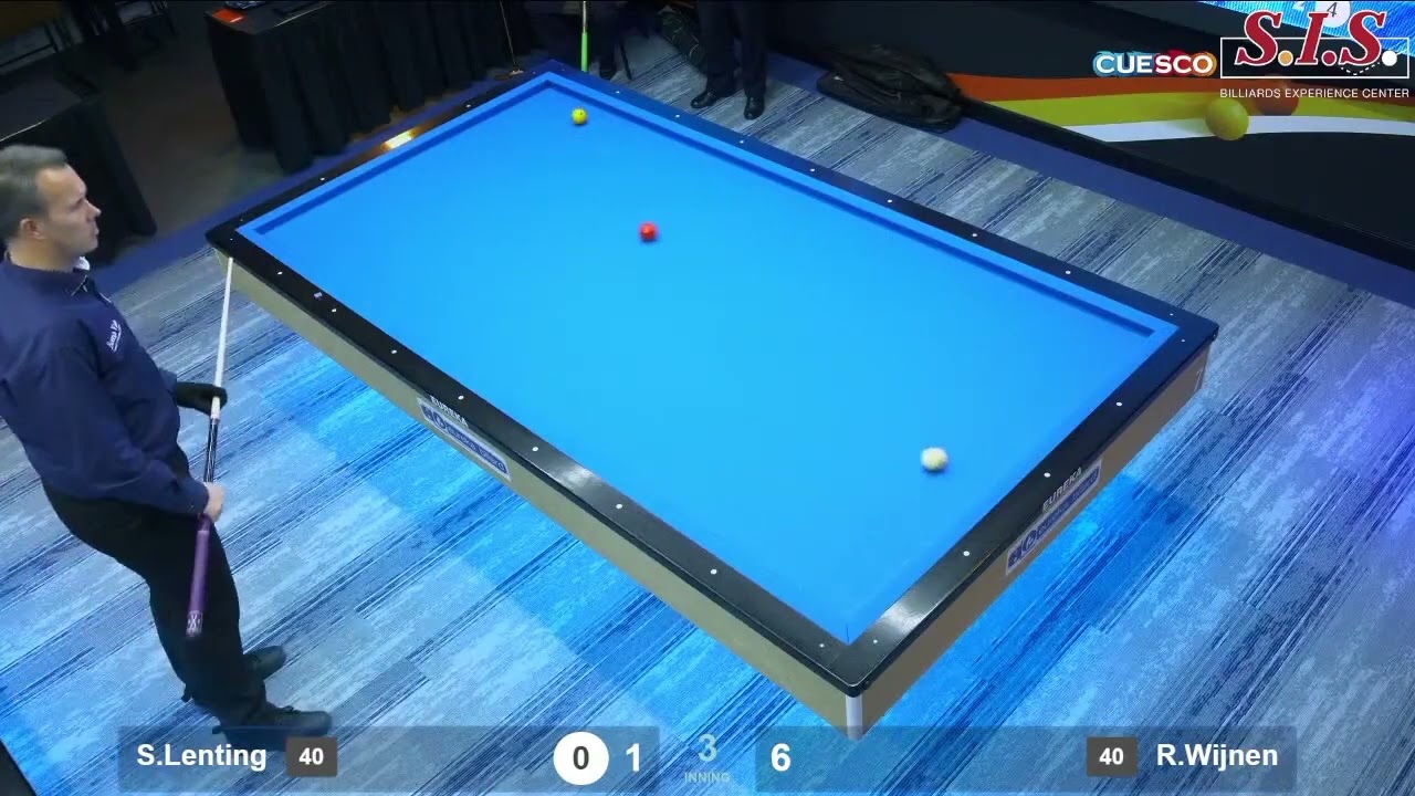 1e Divisie Driebanden ⚪️🔴🟡 S. Lenting (IQ Coach Stefan Lenting) - R. Wijnen (SIS Billiards 2)