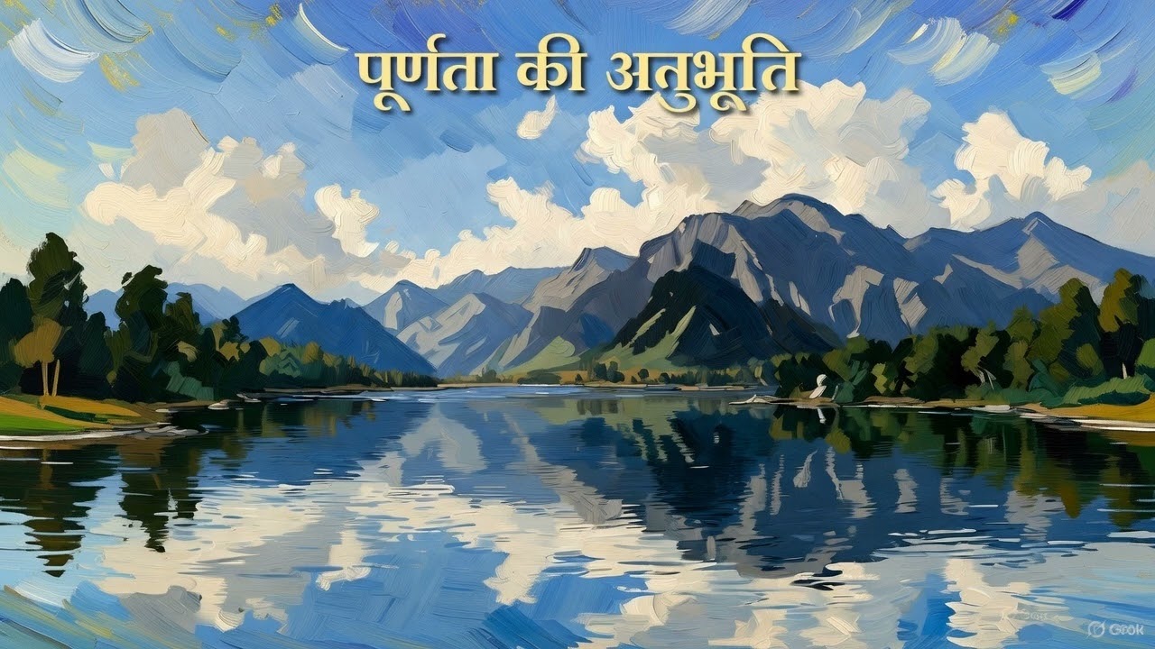 पूर्णता की अनुभूति - पूर्णमदः पूर्णमिदंपूर्णात् पूर्णमुदच्यतेपूर्णस्य पूर्णमादायपूर्णमेवावशिष्यते